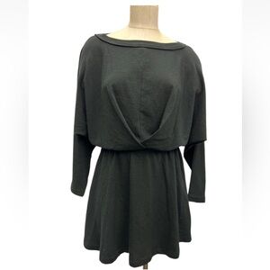 Free People Beach Mini Dress Women XS Black Dolman Coastal Oversized